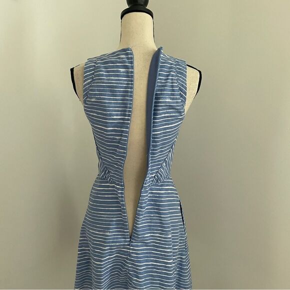 GAP Blue Knee Length Y2K Fit & Flare Sleeveless Dress sz 0 Preppy Fishermancore - Picture 8 of 16